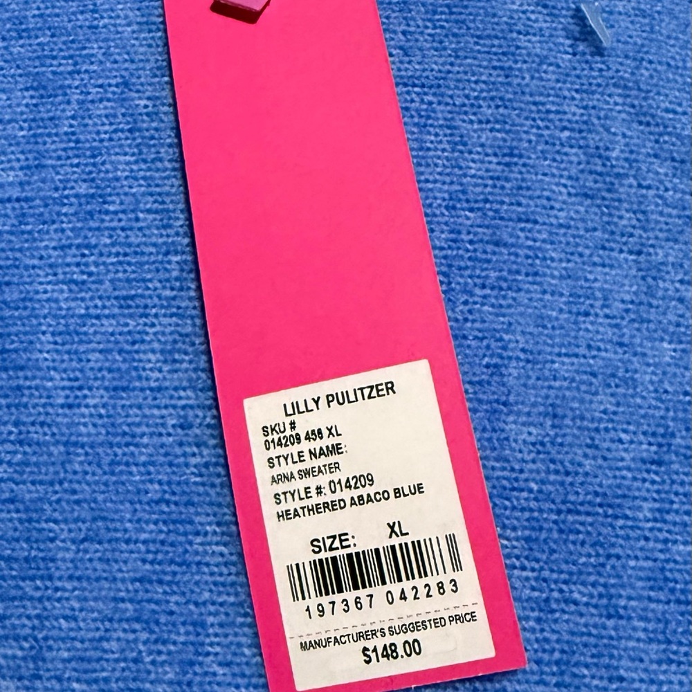 Lily Pulitzer Arna Heathered Abaco Blue Women's Sweater - Picture 9 of 9